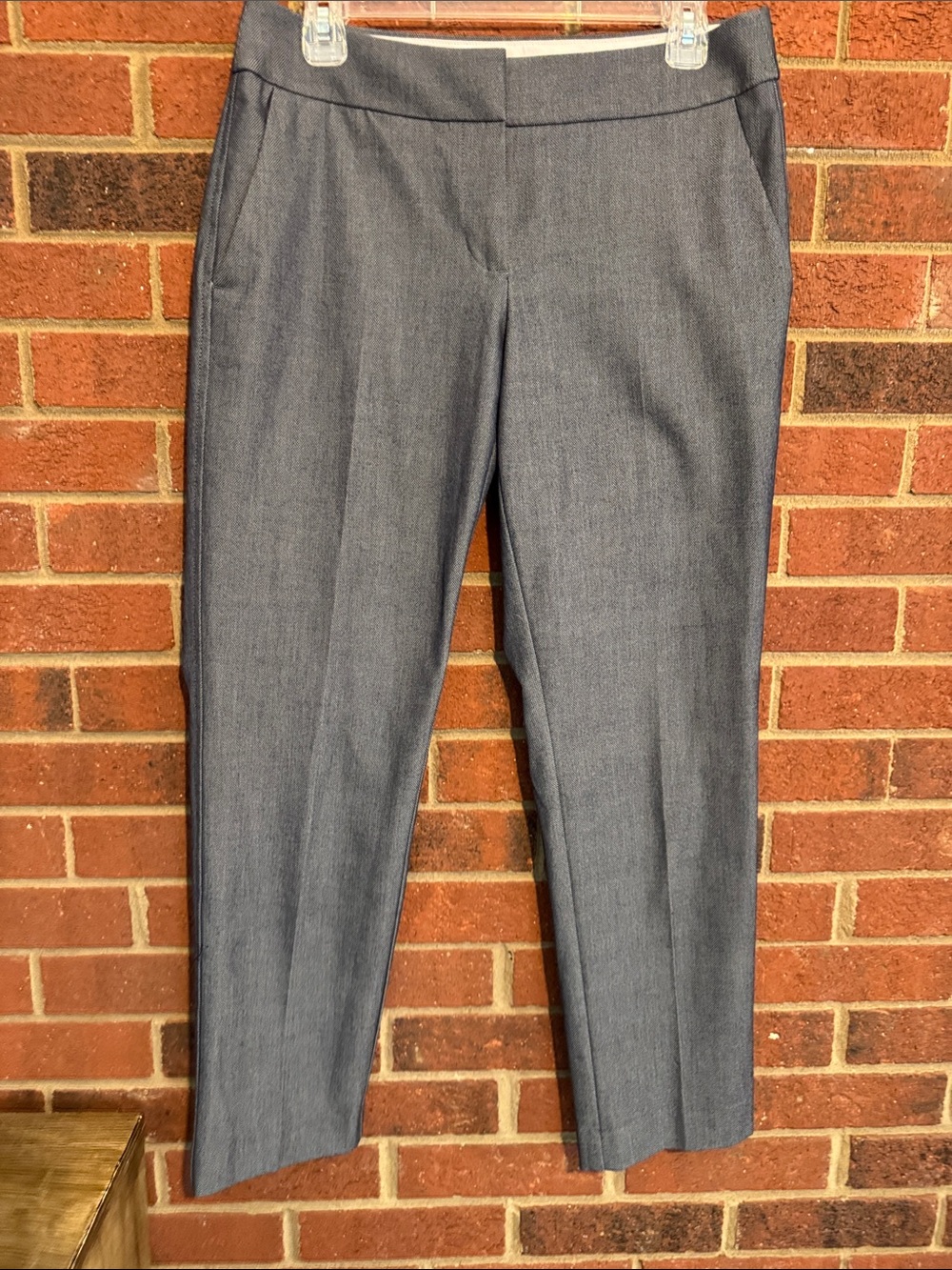 LOFT Julie Fit Ankle-length GrayTwill Trousers